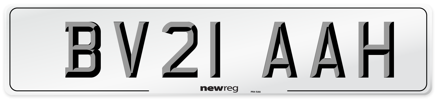 BV21 AAH Number Plate from New Reg
